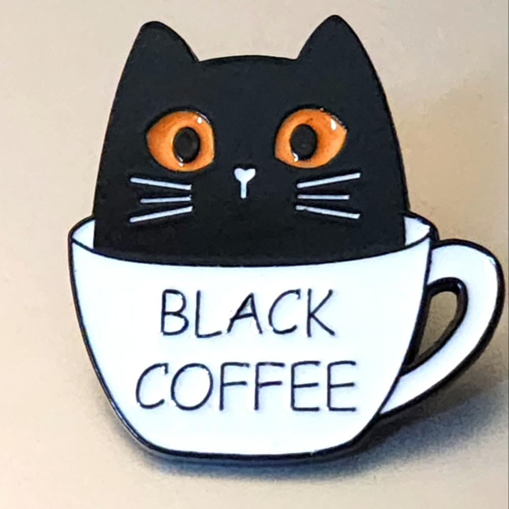 Cats and Coffee Brooch Pin Full of love For your Furry Friend